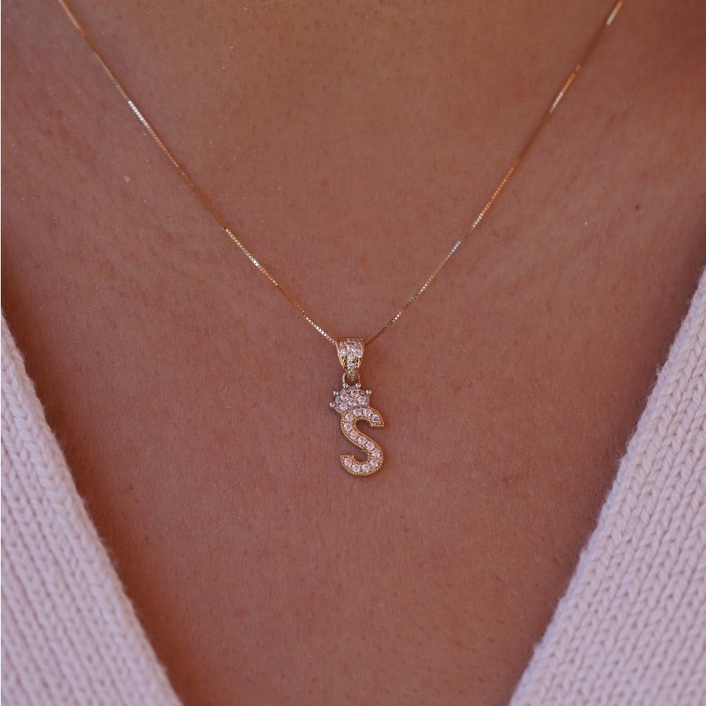14k Real Gold Initial "S" Pendant/Charm- Gold Letter "S" Pendant for Him/Her